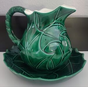 Vintage Handmade Leaf Pitcher BP 1970